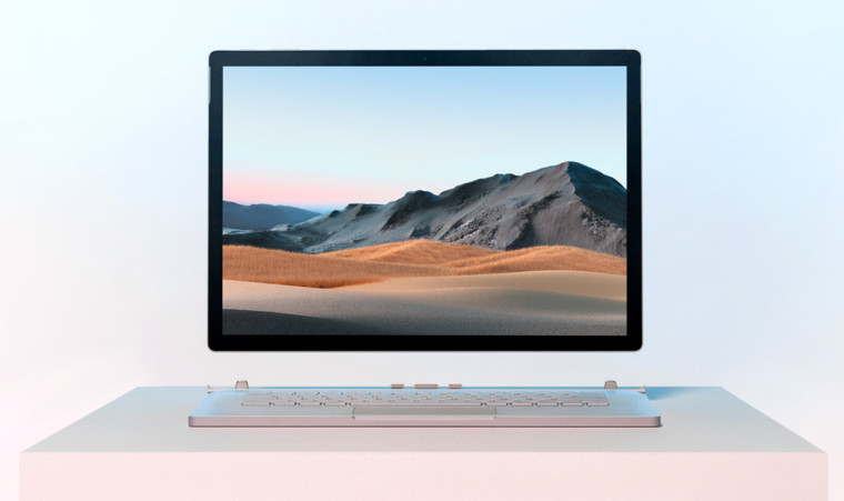 The Surface Book 3 detached from its base