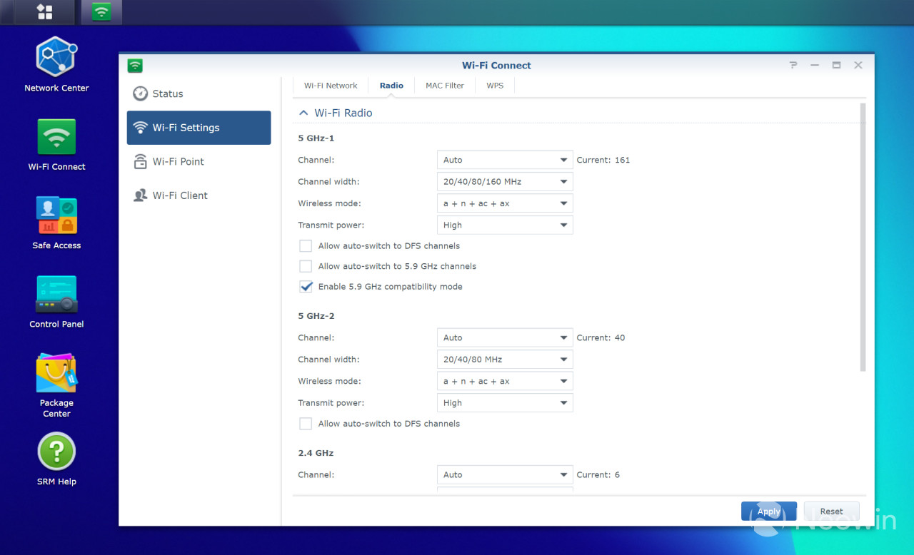 Screenshot of the Wi-Fi Connect configuration