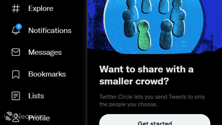 Screenshot showing Twitter Circle