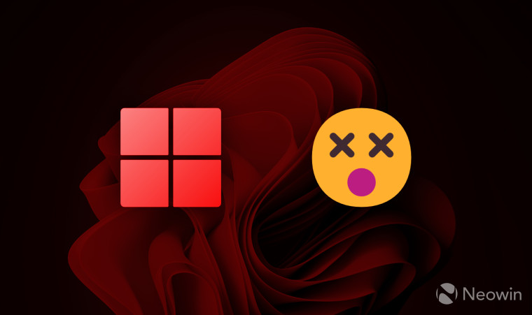 A red Windows logo next to a dead emoji indicating a security flaw in the operating system