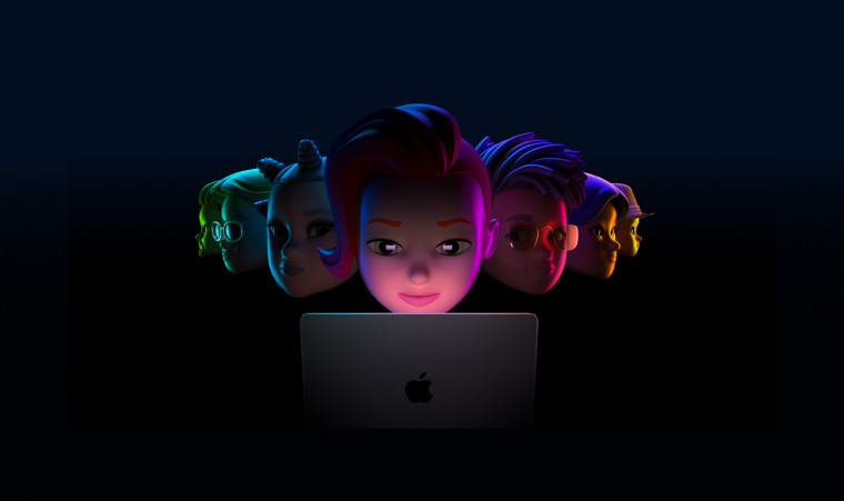 The official image of Apple WWDC 2022 with six memoji-like users watching something on a Mac display