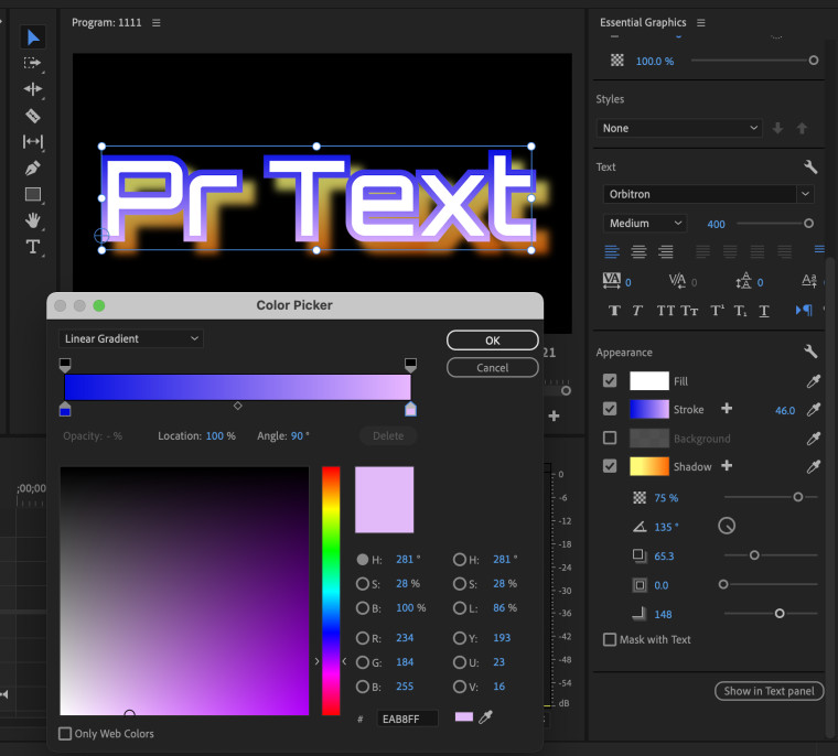 Video editing on Adobe Premiere Pro