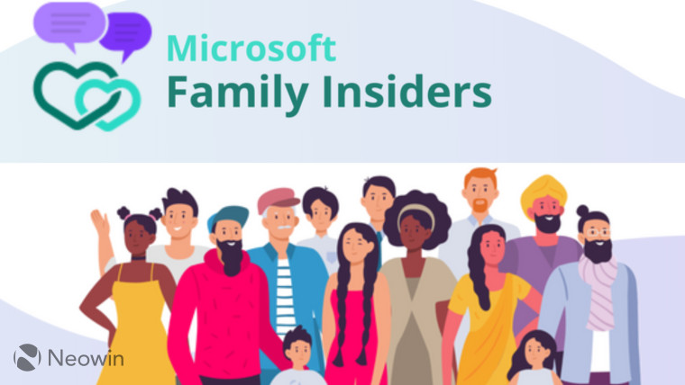 A graphic of Microsoft Family Insider with with cartoons of children parents and guardians