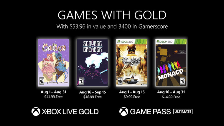 Games with Gold August