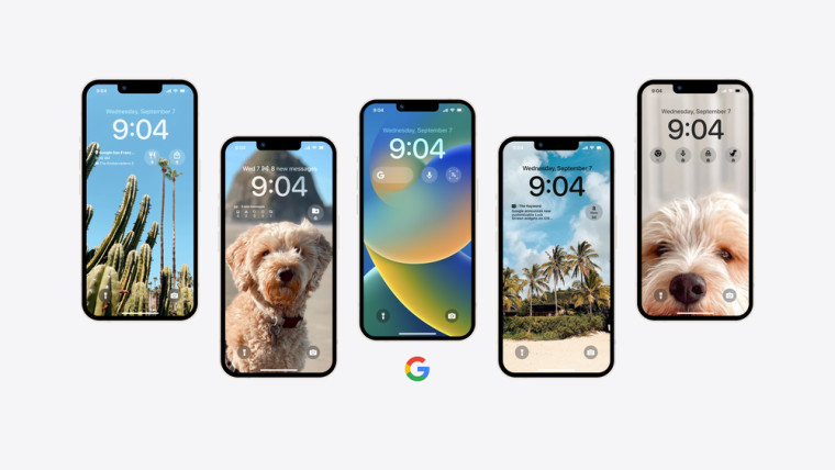 Google app icons on iPhone lock screens