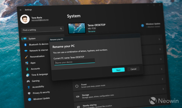Windows 11 25201 gets new 'Rename this PC' and date/time picker UI, here is how to enable it - Neowin