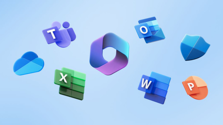 Microsoft 365 app icon with Office apps arranged on the sides