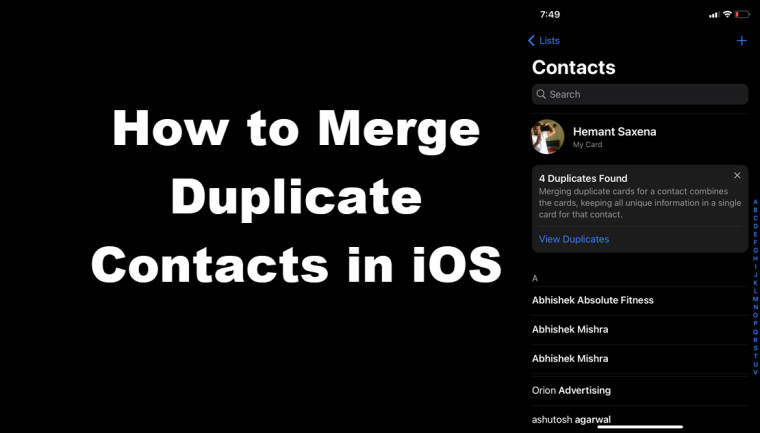 Merge Duplicate Contacts in iOS