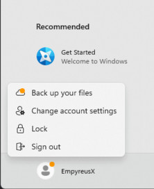 A notification badge appearing on the Start menu in Windows 11