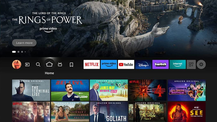 The Fire TV OS interface