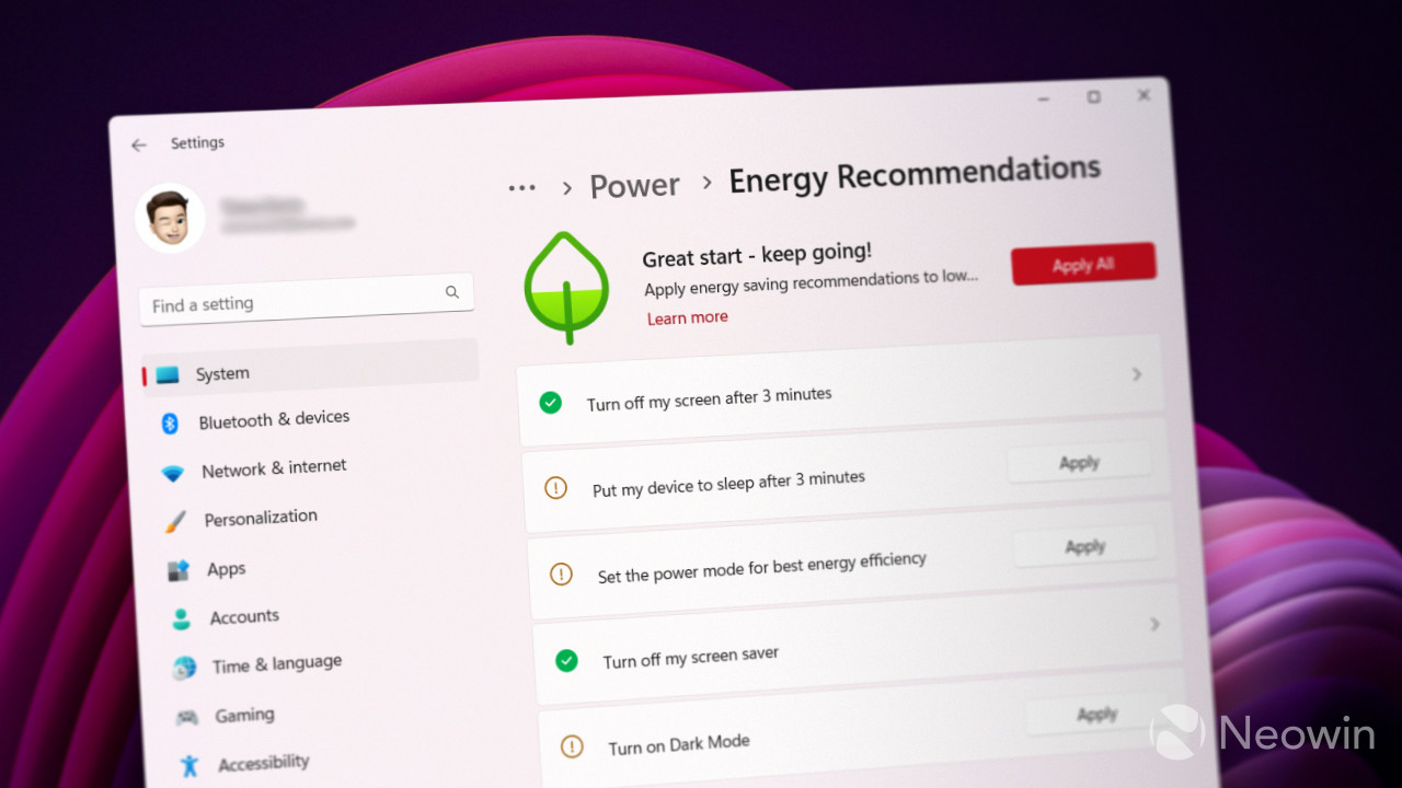 Windows 11 build 25231 gets a dedicated section for making your PC more energy efficient - Neowin