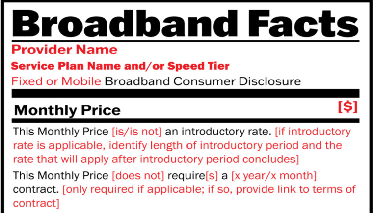 FCC to require ISPs to display broadband "nutrition label" - Vimarsana News