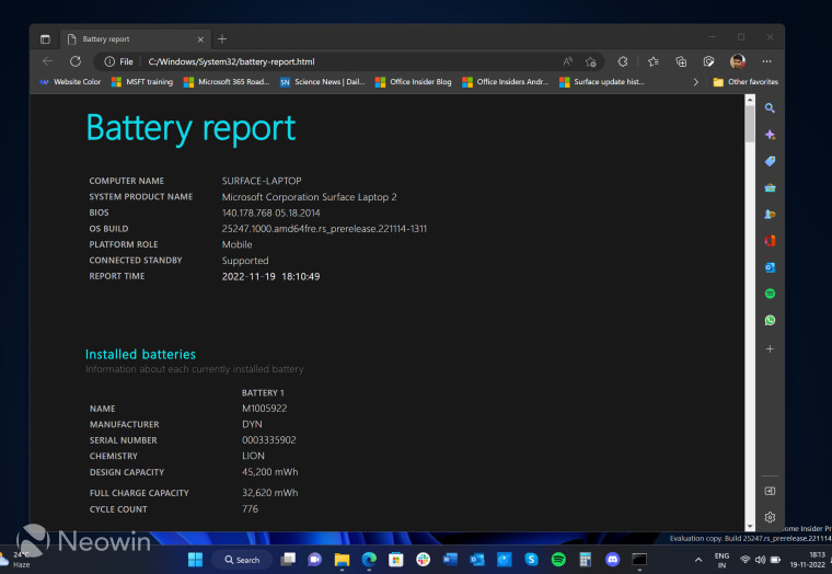 Windows 11 Battery Report