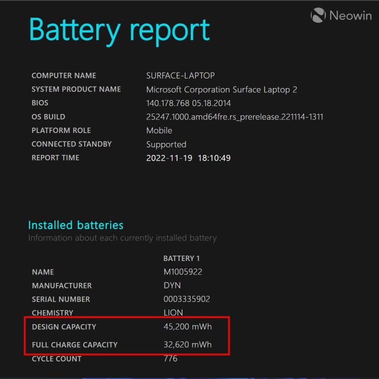 How to get a detailed battery report in Windows 11, and how to read it