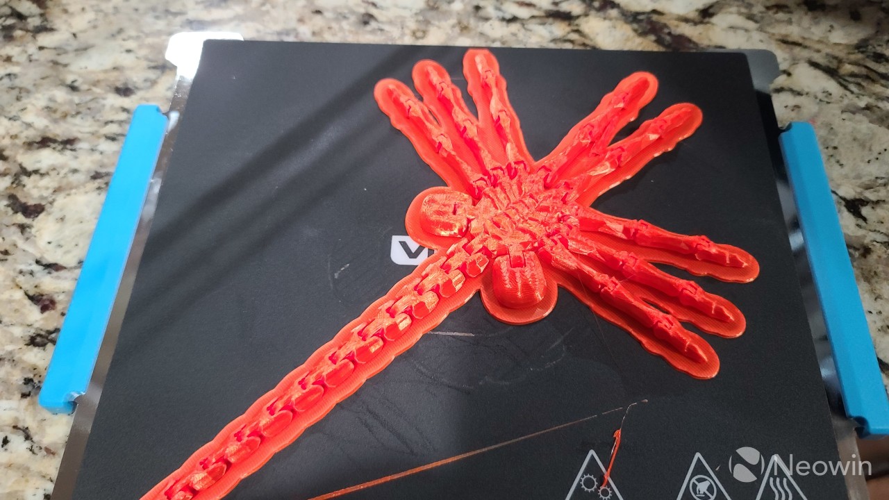 Orange 3D printed Face hugger