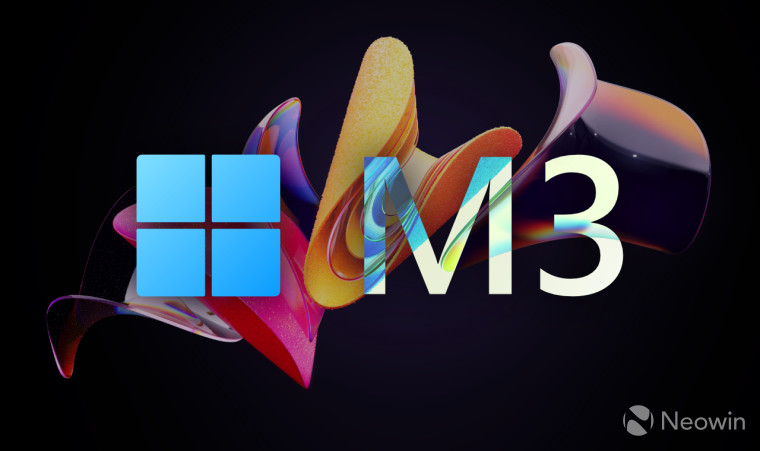 An image showing a Windows 11 logo with the M3 sign indicating the third feature update