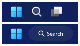 Hình ảnh hiển thị nút Tìm kiếm Windows cũ so với nút mới
