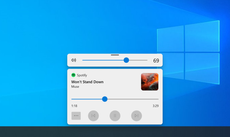 The modern flyouts app replacing the standard volumebrightness slider on Windows 10