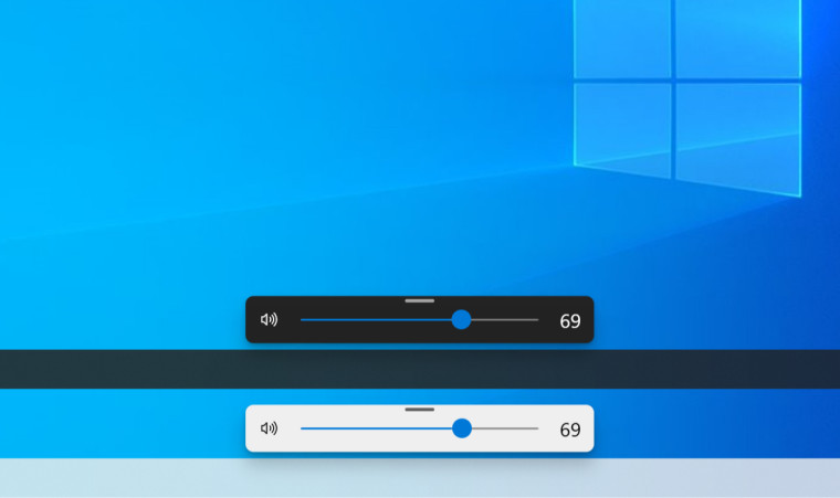 The modern flyouts app replacing the standard volumebrightness slider on Windows 10