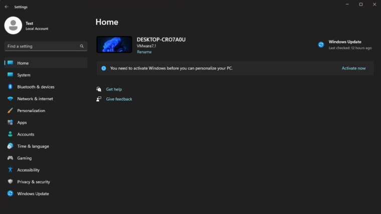 The updated settings app in Windows 11 build 25300