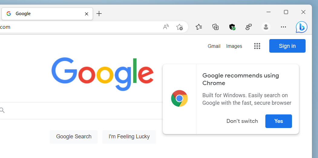 Microsoft Edge has a new poll that pops up when you download Google Chrome