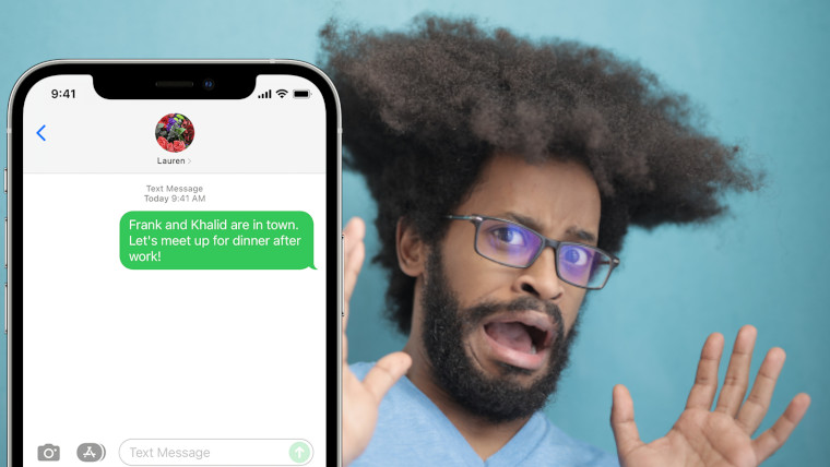 A shocked man and the iMessage app