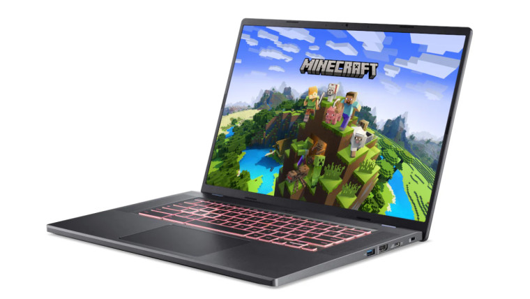 A Chromebook with a Minecraft poster