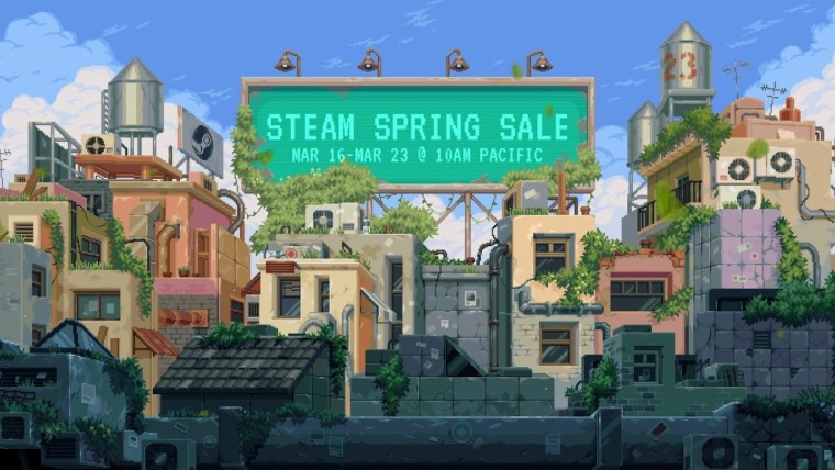 Steam Spring Sale 2023 artwork of a cityscape