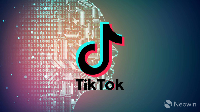 TikTok logo with AI in the background