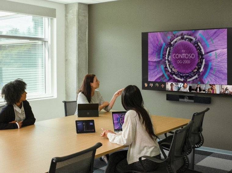 Surface Hub on a wall