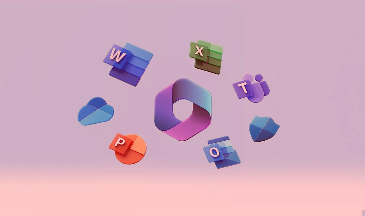 मायक्रोसॉफ्ट 365 लालसर छटासह