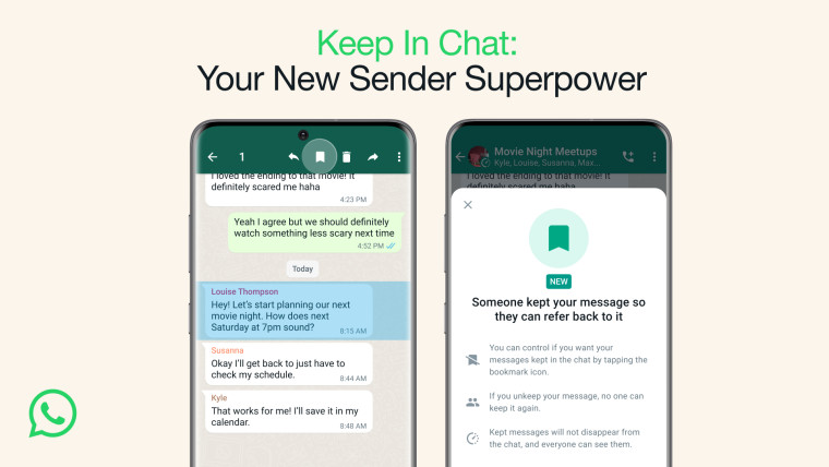 Keep disappearing messages on WhatsApp