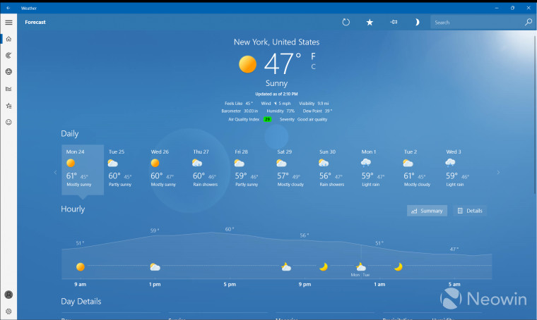 Microsoft weather