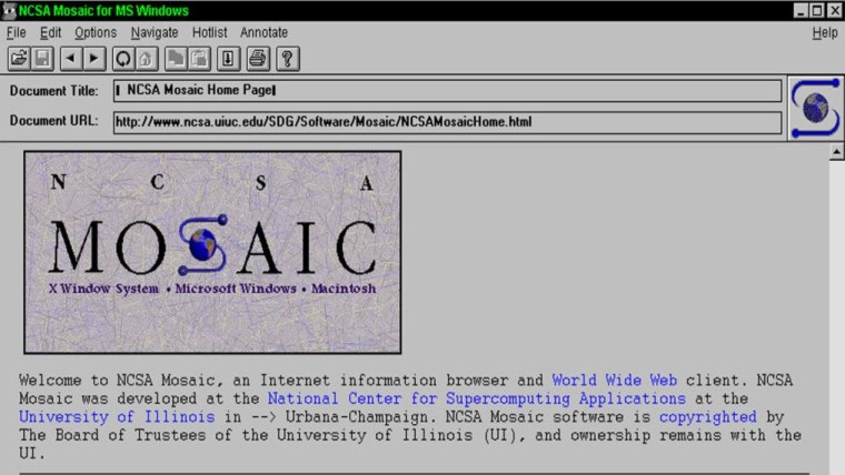 Mosaic web browser