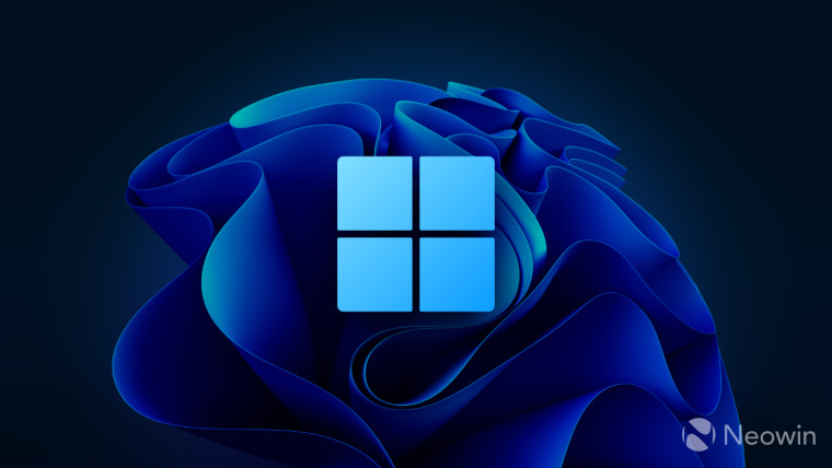 A Windows 11 logo with a bloom-like background wallpaper