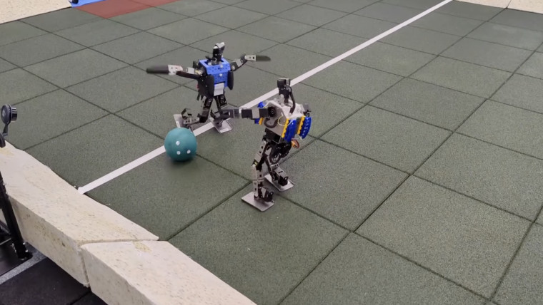 Robots playing soccer