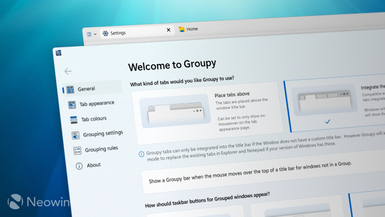 A screenshot of Groupy 2 running on Windows 11