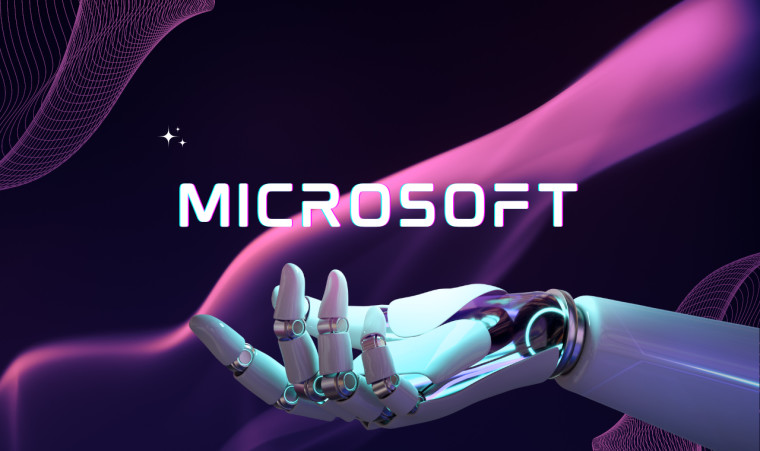 A robotic arm with Microsoft written on it.