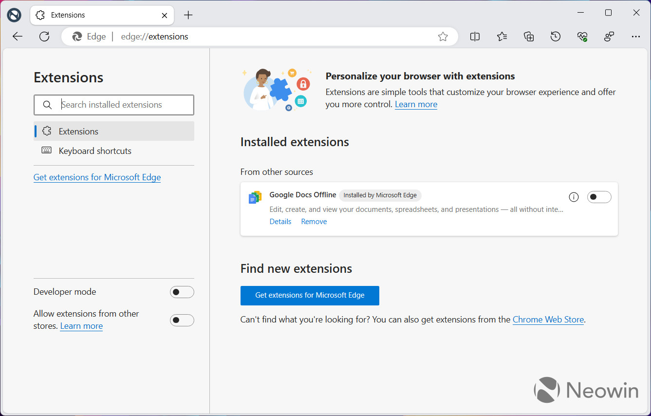 Microsoft Edge is Installing Google Docs Offline Extension Automatically,  Here is Why – AskVG