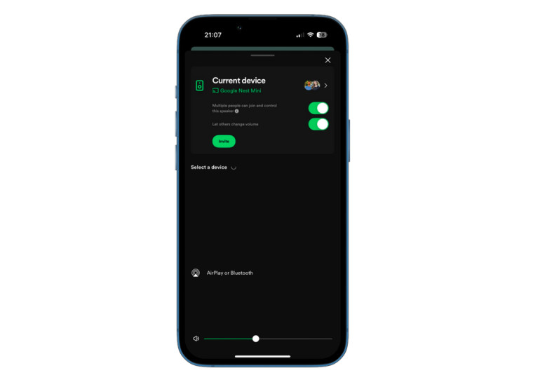 Spotify shared volume for group sessions