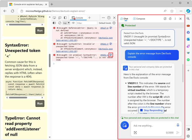 Copilot in Microsoft Edge DevTools