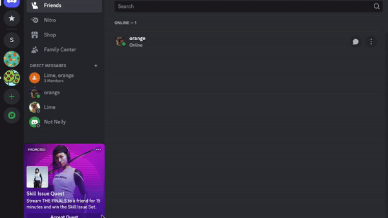 An example of paid promotion within the Discord desktop app