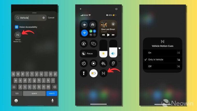 iOS 18 Vehicle Motion Cues