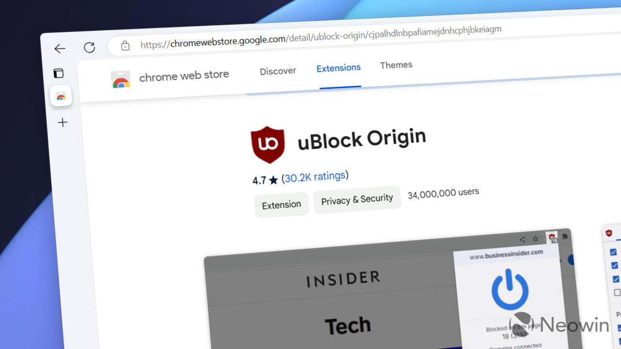 uBlock Origin in the Chrome Web Store