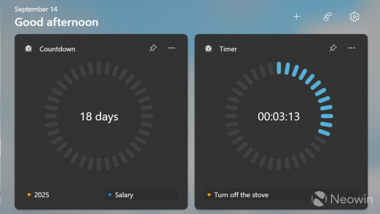 New Clock Widgets in Window 11