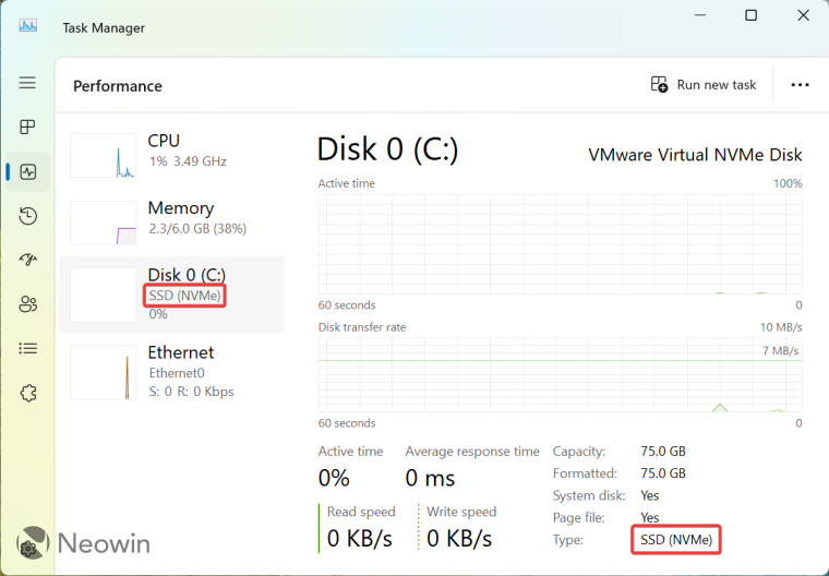 The updated Task Manager in Windows 11