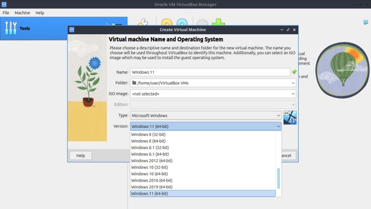 A screenshot of VirtualBox