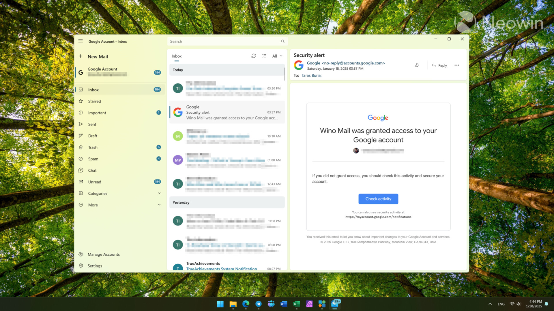 WinoMail app in Windows 11