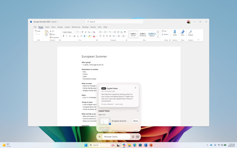 Copilot Vision in Windows 11