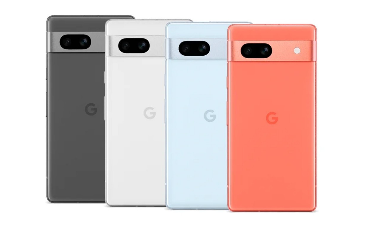 Google Pixel 7a in four different colors